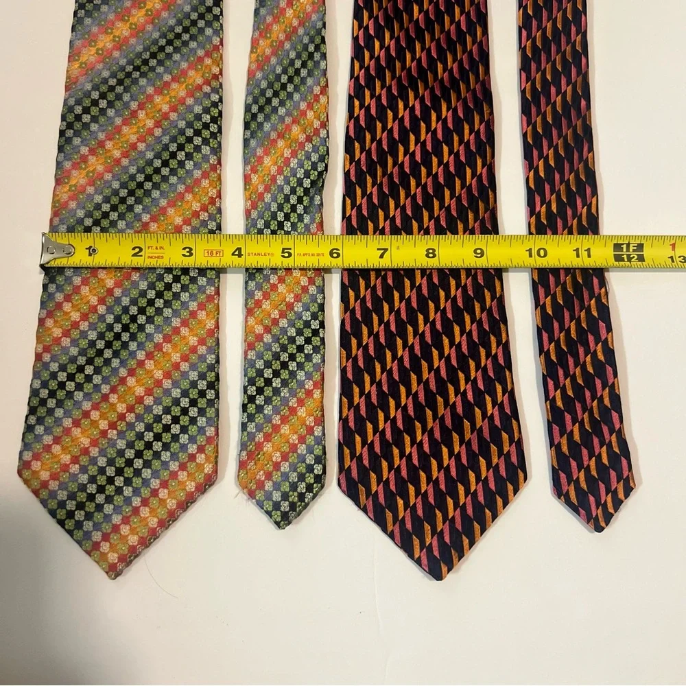 Bolgheri, Multicolor, Vibrant, Patterned,‎ 100% silk, XL size, Men's Ties